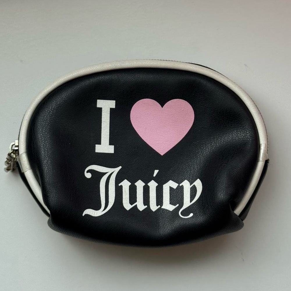 Juicy Couture Black Pouch with Pink Heart